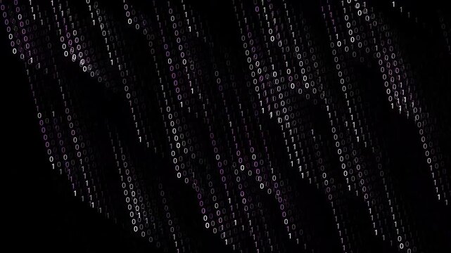 Falling digital binary code data stream
