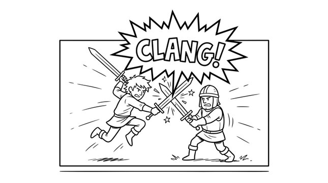 medieval battle, sword fight