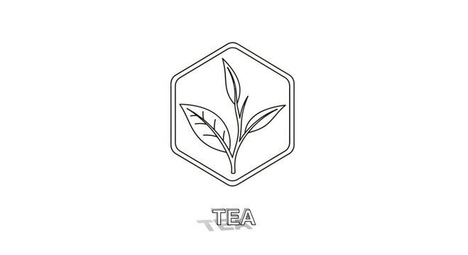 Minimalist Tea Leaf Icon - Organic Beverage Symbol