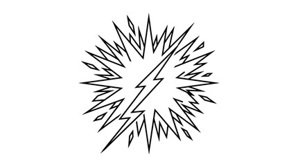 Obraz premium Lightning Bolt Burst - Abstract Electric Energy Symbol