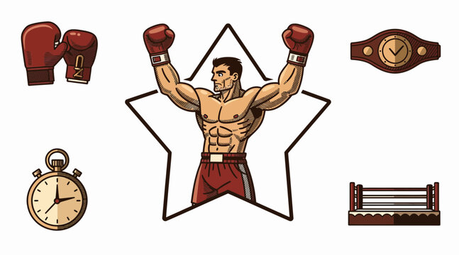 boxer winning championship, victorious fighter