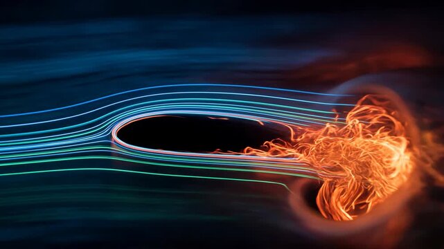 abstract light trails creating dynamic patterns in dark background for artistic design
