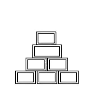 Stacked Rectangles Pyramid Outline