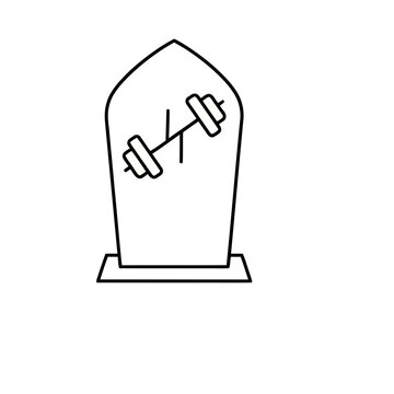 Tombstone with Dumbbell Icon
