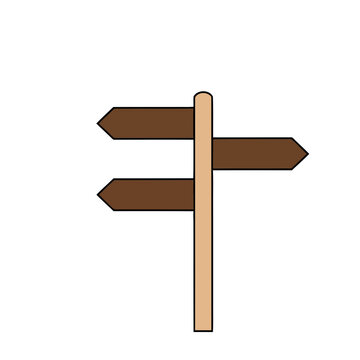 Wooden Signpost with Arrows