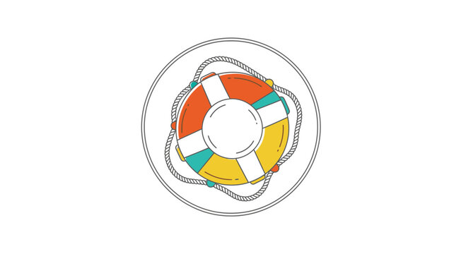 colorful lifebuoy isolated