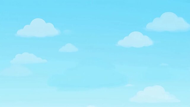 Animated blue sky with white clouds drifting slowly across the frame