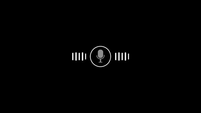 Sound wave graphics highlight voice and music. Retro microphone icon represents podcast, studio .Classic microphone with waveform visualization illustrates audio signals.