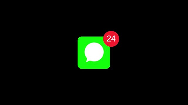 Mobile chat app icon displays rising notifications for missed messages.