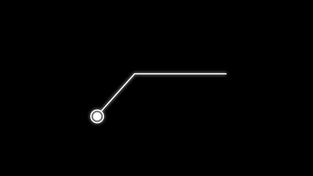 Minimalist hud callout animation with glowing point and horizontal line for data annotation motion ui