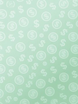 Light green background with dollar signs. Subtle financial pattern for business concepts.