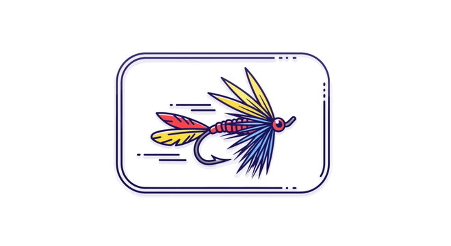 colorful fly fishing lure on white background