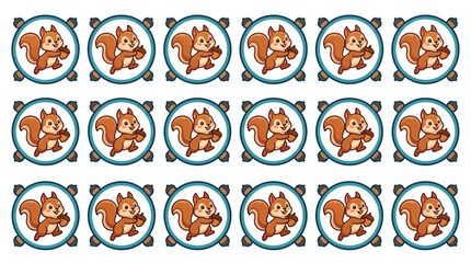 Obraz premium cartoon squirrel icons