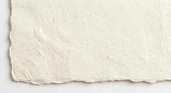 Ultra-realistic handcrafted paper texture, natural cotton rag fibers, subtle deckled edges, soft organic grain, visible pulp details, elegant off-white and warm ivory tones, artisan paper