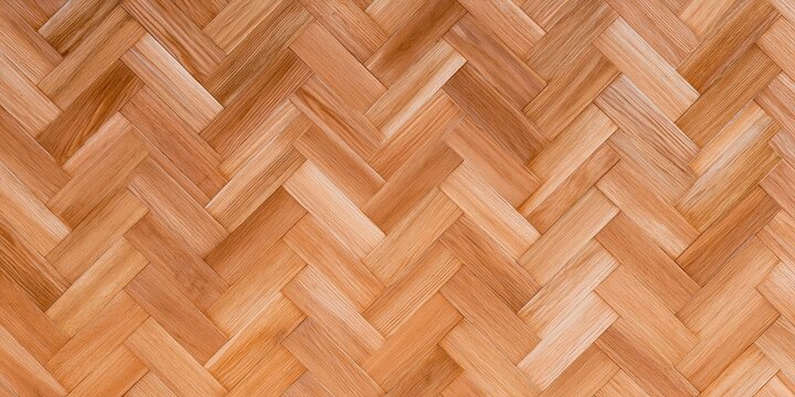 White oak herringbone parquet floor texture with a warm satin finish and visible grain for interior design backgrounds and material visualization