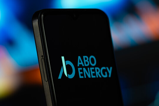 Wiesbaden, Germany- 7 July 2026: ABO Energy logo is seen on a smartphone.
