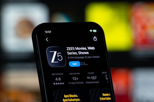 Mumbai, India - 11 July 2026: App Store page of the ZEE5 app is seen on a smartphone screen.