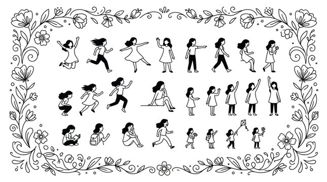 black and white illustration of people dancing