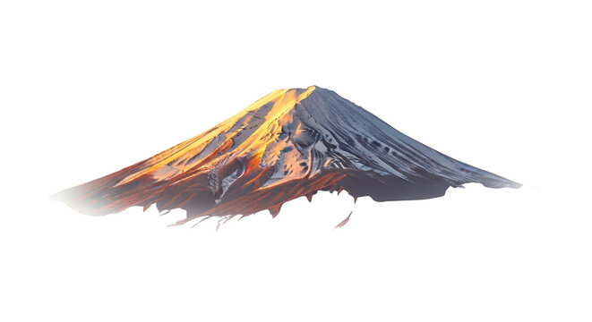Mount Fuji Snowy Peak Landscape View.