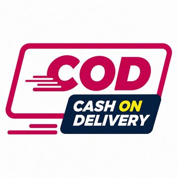 Cash on delivery payment method icon with cod label on delivery package