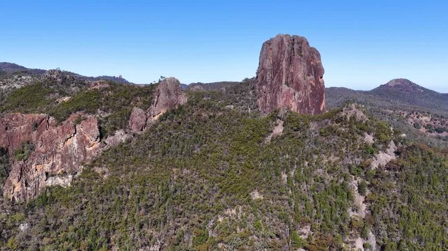 Aerial View of Breadknife Rock Formation in Warrumbungle National Park