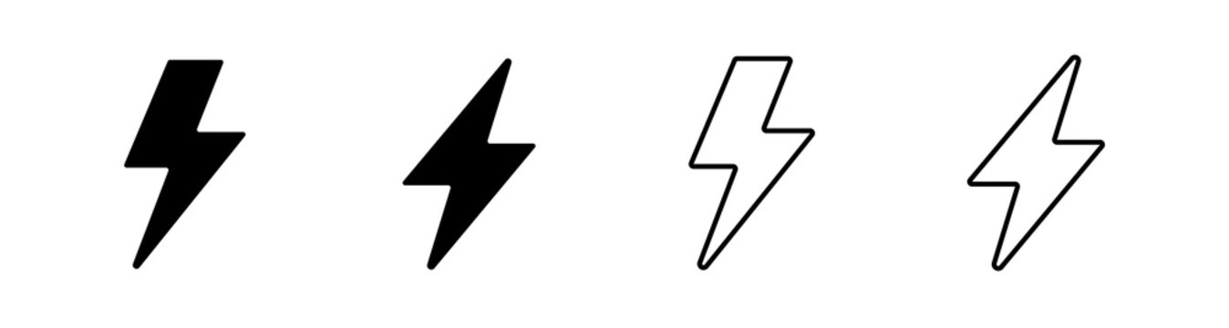 Lightning icon set. electric icon vector. power icon. energy sign