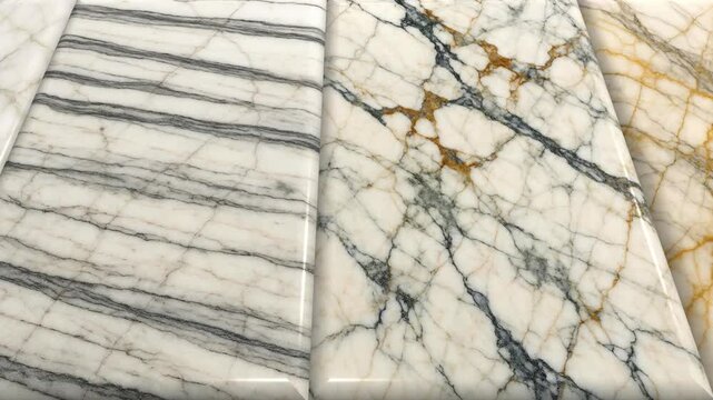 Graceful Motion Across Elegant Calacatta Marble Tiles Highlighting Timeless Stone Texture for Luxury Interior Decoration Backgrounds