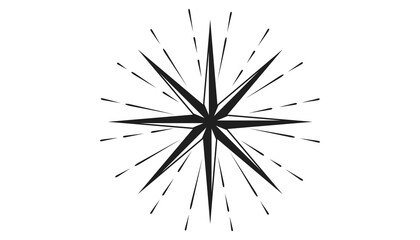 Fototapeta premium Eight pointed starburst on checkered background dynamic abstract shape.