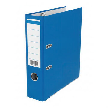 Blue lever arch file folder with labels and tabs