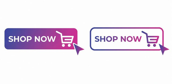 Modern shopping cart button with arrow transition