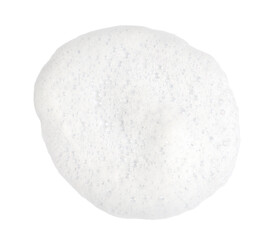 Fototapeta premium Realistic white soap foam isolated on white background, featuring cleansing foam bubbles for overlays, photo compositing, skincare, cosmetic advertising, product mockups and graphic design.