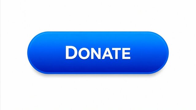 Bright blue donate button with white text for website or app