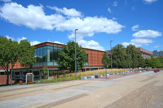 Syracuse University Campus with modern buildings in Syracuse, New York