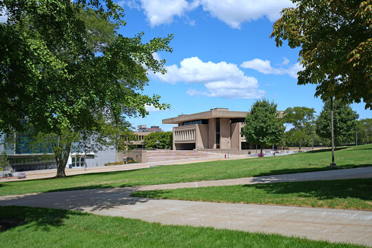 Syracuse University Campus with modern buildings in Syracuse, New York