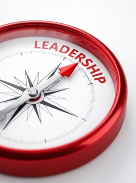 Business leadership concept with compass pointing towards success