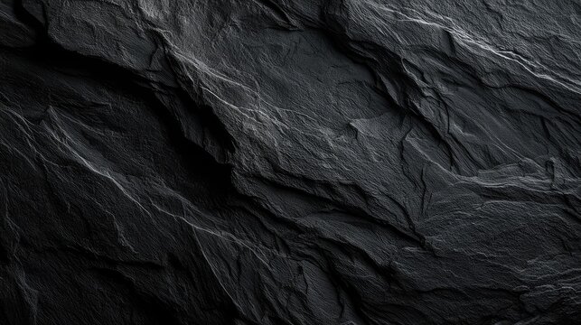 Close-up texture of dark, rugged, slate-like rock surface with fine detail