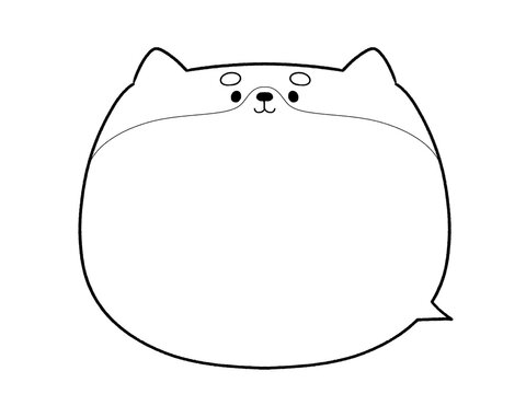 白黒　かわいい芝犬の吹き出し