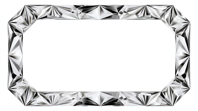 Geometric crystal frame with sharp facets and reflective surfaces