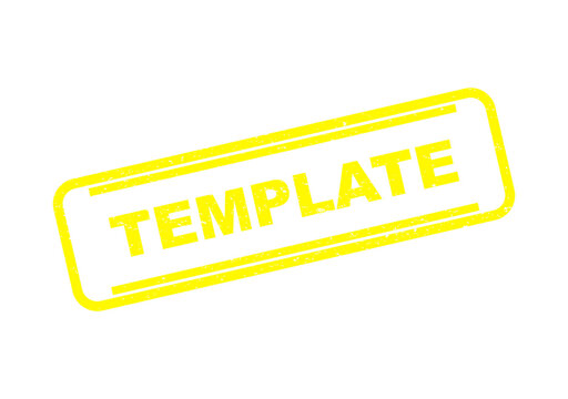 Yellow template rubber stamp design with a grunge texture effect for documents isolated on transparent background