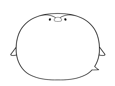 白黒　かわいいペンギンの吹き出し