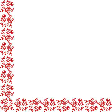 Red batik gentongan corner border illustration
