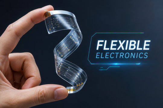 Flexible electronics research next gen batteries in hand with transparent circuit strip concept