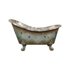 Fototapeta premium Vintage Rustic Metal Bathtub with Claw Feet