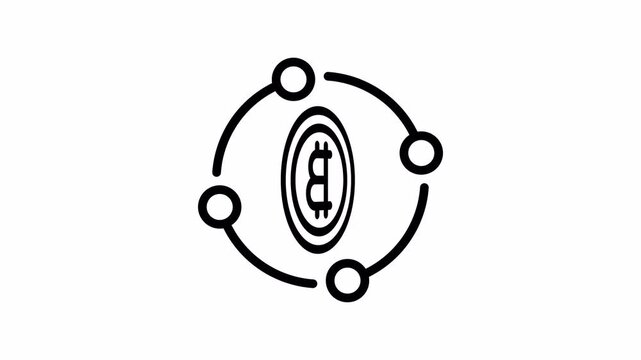 Cryptocurrency minimalist stroke animation