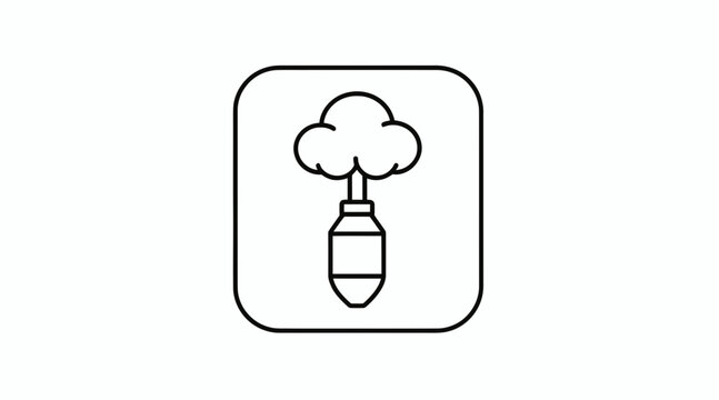 Cloud Generator Icon Outline, Smoke Machine Symbol, Creative Concept