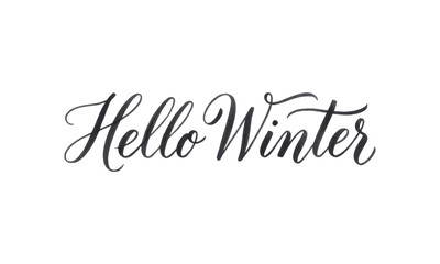 Hello Winter script calligraphy for seasonal greetings © Rian