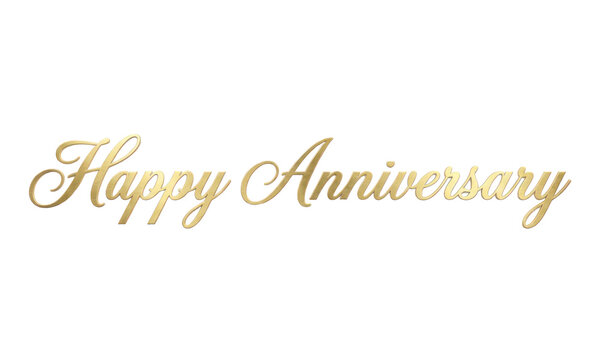Happy Anniversary elegant gold script lettering.