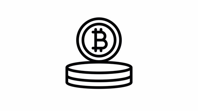 Bitcoin minimalist stroke animation
