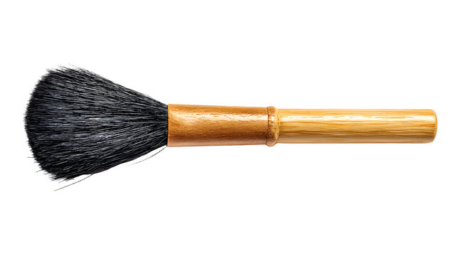 Classic makeup brush with black bristles with professional application cosmetics quality wooden handle beauty tool fan
