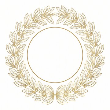 Antique blank laurel wreath circle frame 